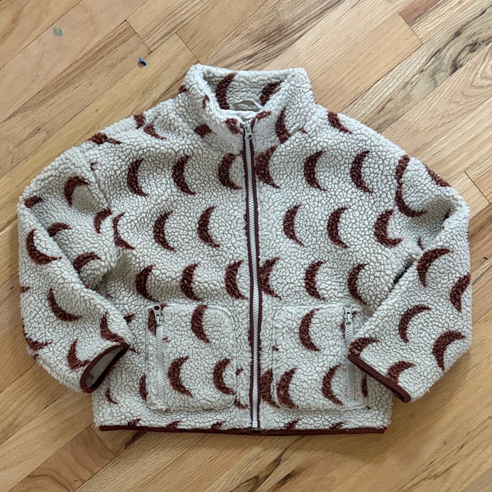 Rylee & Cru Sherpa Jacket with Crescent Moon 6-7